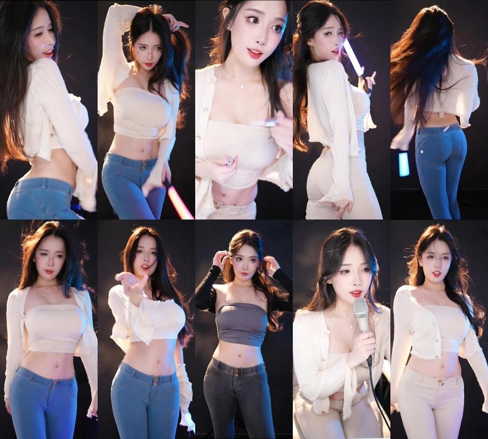 虎牙主播雪霏霏FEII杏感紧身牛仔跳舞剪辑真不错