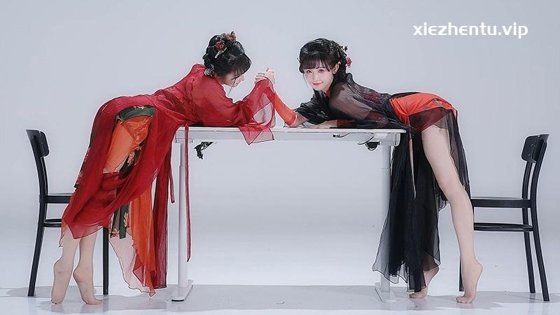 B站UP主#紫颜-小仙紫#晓丹小仙女儿 双倍旗袍舞蹈4K版素材大全