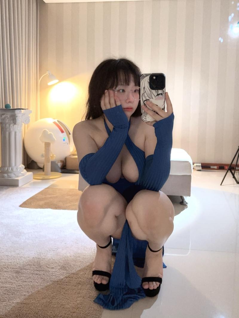 皮皮奶可可爱了 蓝色旗袍【17P-1V-60MB】-不看后悔